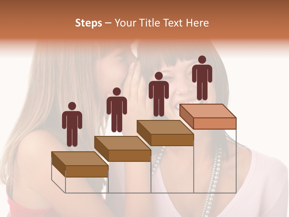 Two Women Are Smiling And Touching Each Other PowerPoint Template