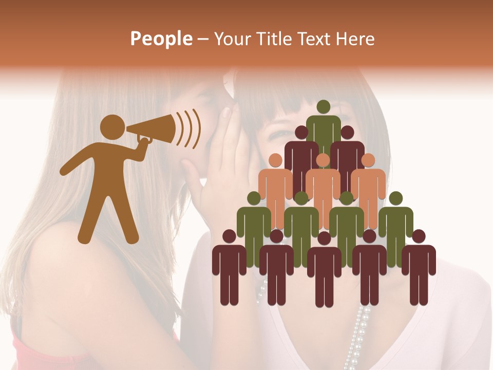 Two Women Are Smiling And Touching Each Other PowerPoint Template