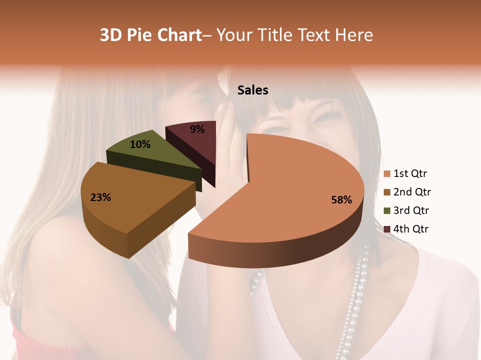 Two Women Are Smiling And Touching Each Other PowerPoint Template