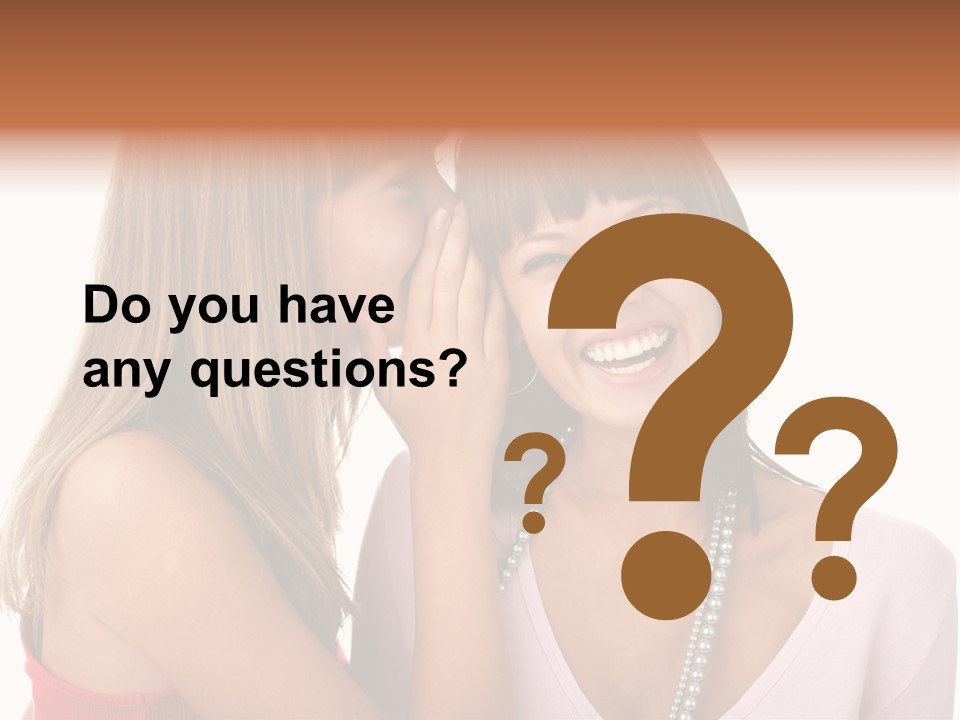 Two Women Are Smiling And Touching Each Other PowerPoint Template