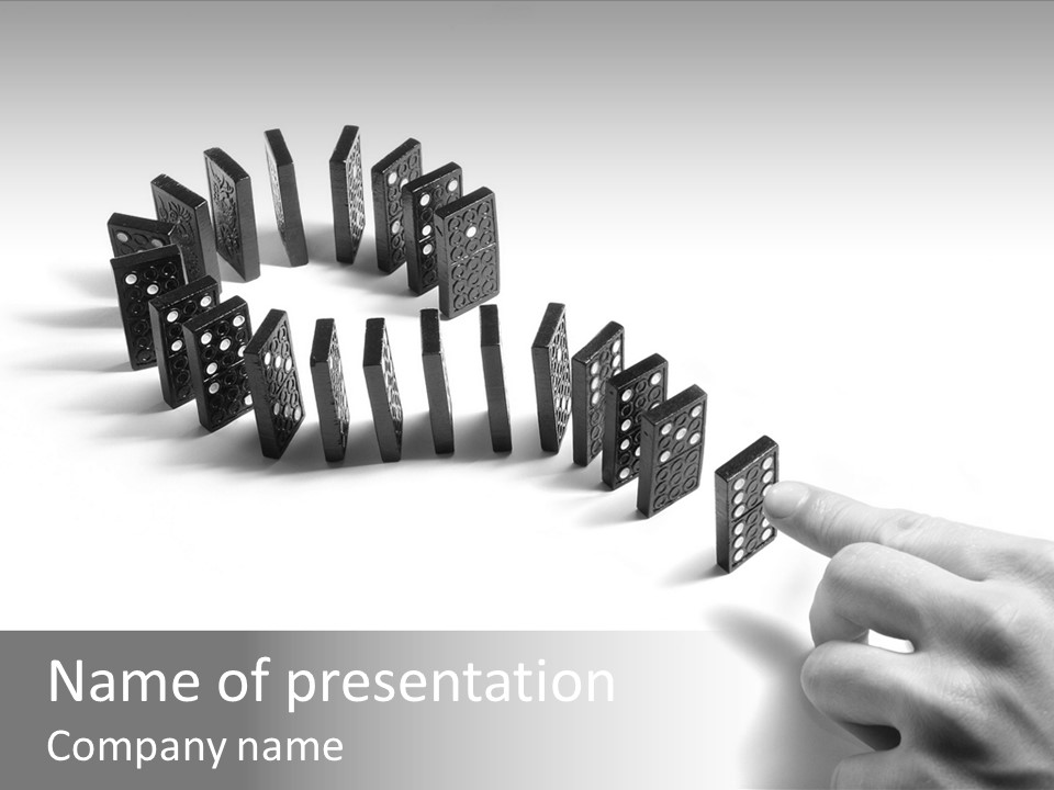 Black Background Domino PowerPoint Template