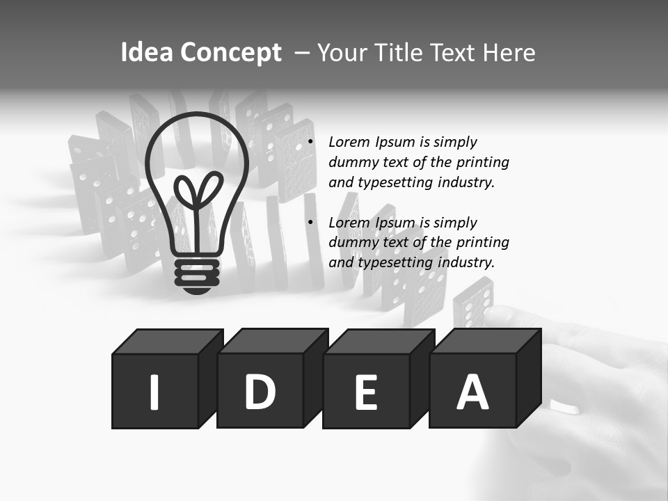Black Background Domino PowerPoint Template