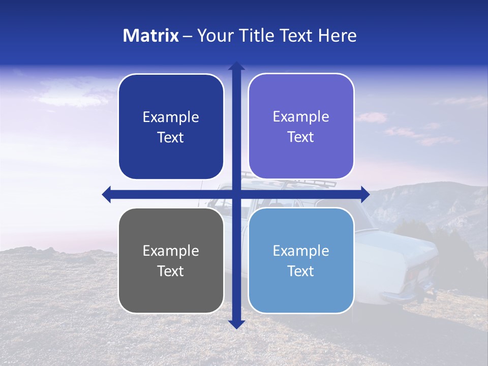 A White Car Parked On Top Of A Mountain PowerPoint Template