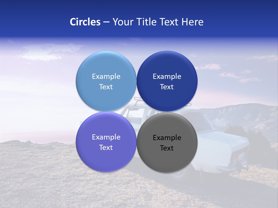 A White Car Parked On Top Of A Mountain PowerPoint Template