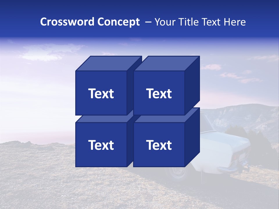 A White Car Parked On Top Of A Mountain PowerPoint Template