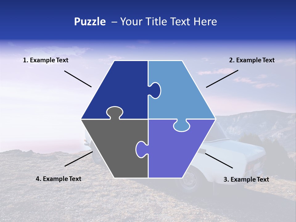 A White Car Parked On Top Of A Mountain PowerPoint Template