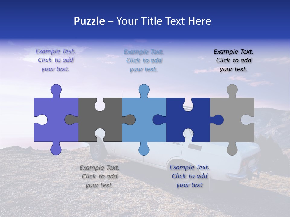 A White Car Parked On Top Of A Mountain PowerPoint Template