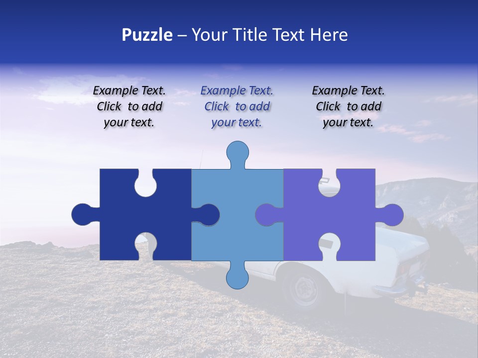 A White Car Parked On Top Of A Mountain PowerPoint Template