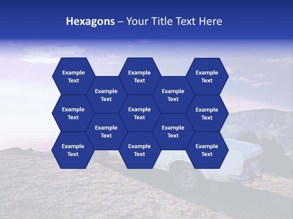 A White Car Parked On Top Of A Mountain PowerPoint Template