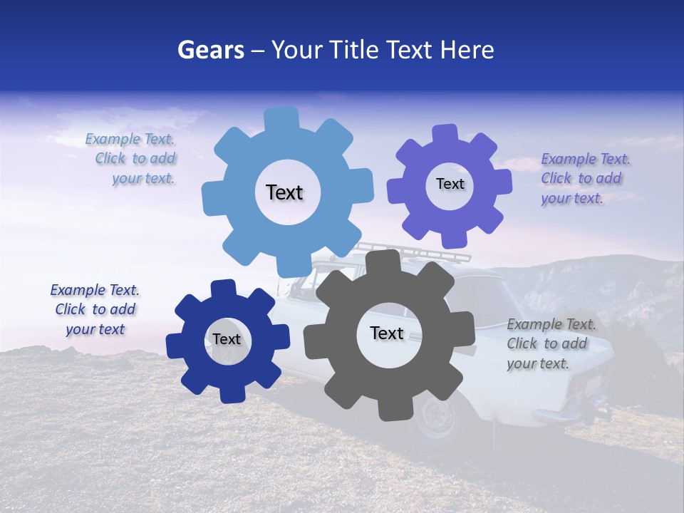 A White Car Parked On Top Of A Mountain PowerPoint Template