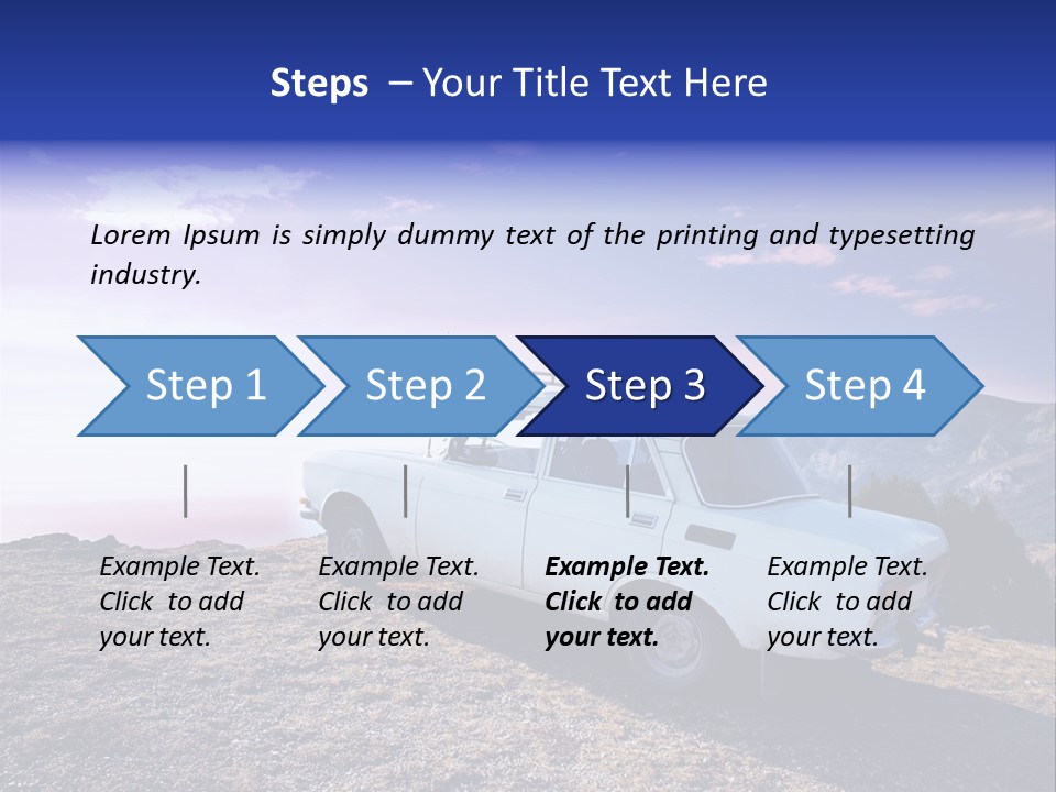 A White Car Parked On Top Of A Mountain PowerPoint Template