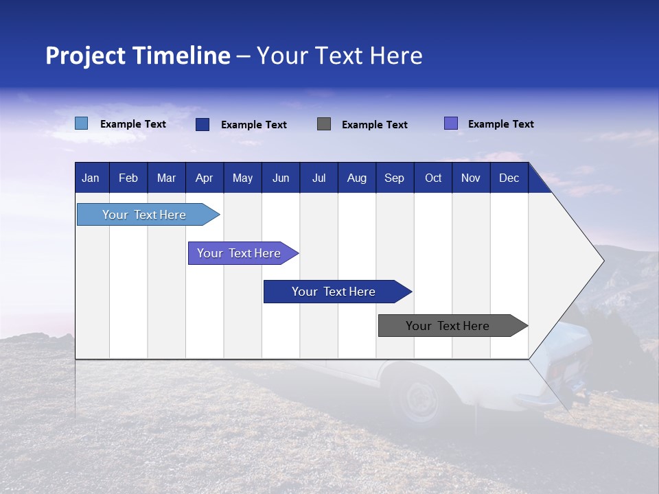 A White Car Parked On Top Of A Mountain PowerPoint Template