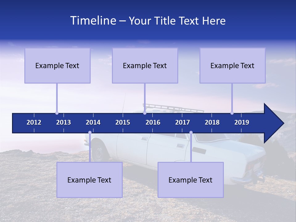 A White Car Parked On Top Of A Mountain PowerPoint Template