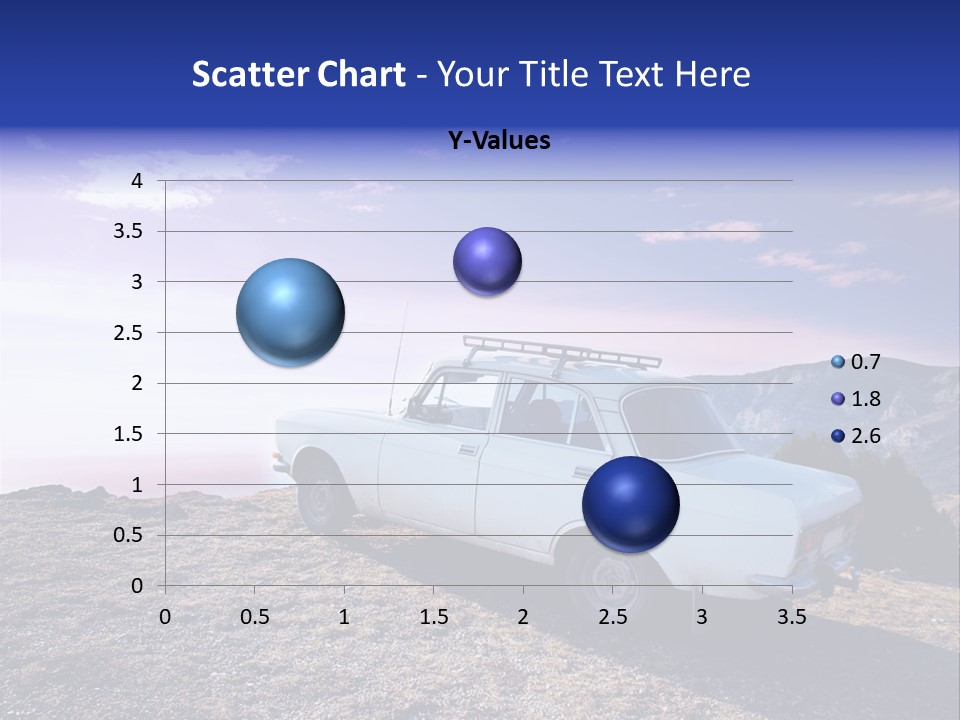 A White Car Parked On Top Of A Mountain PowerPoint Template