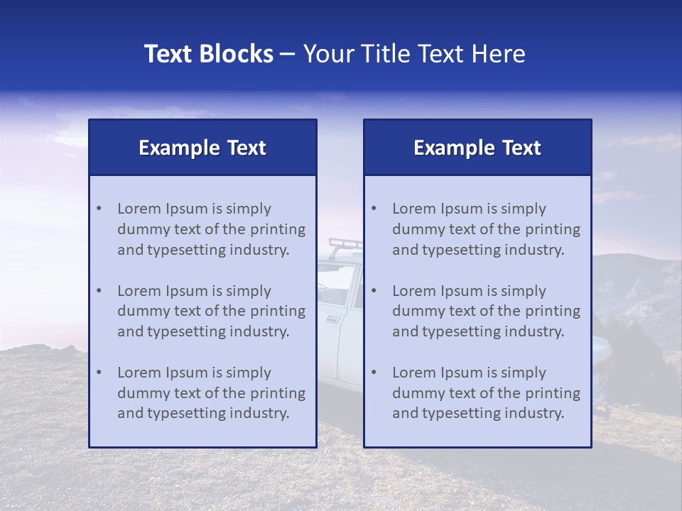A White Car Parked On Top Of A Mountain PowerPoint Template