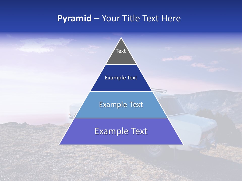 A White Car Parked On Top Of A Mountain PowerPoint Template