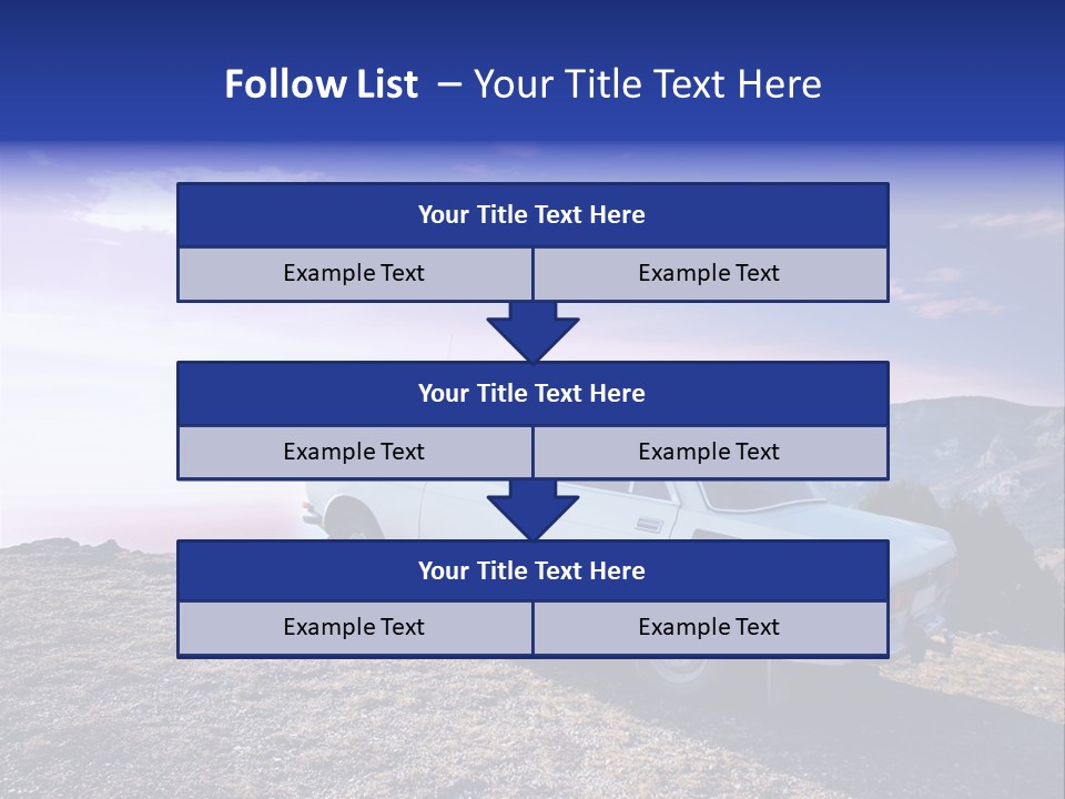 A White Car Parked On Top Of A Mountain PowerPoint Template