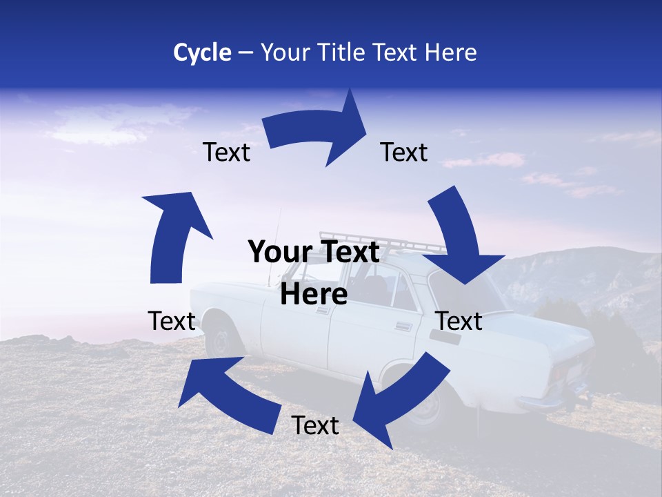 A White Car Parked On Top Of A Mountain PowerPoint Template