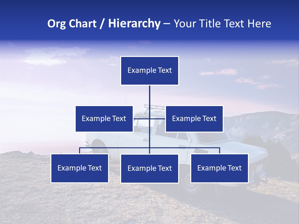 A White Car Parked On Top Of A Mountain PowerPoint Template