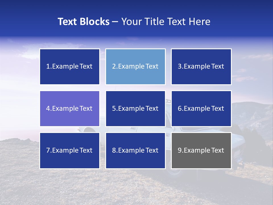 A White Car Parked On Top Of A Mountain PowerPoint Template