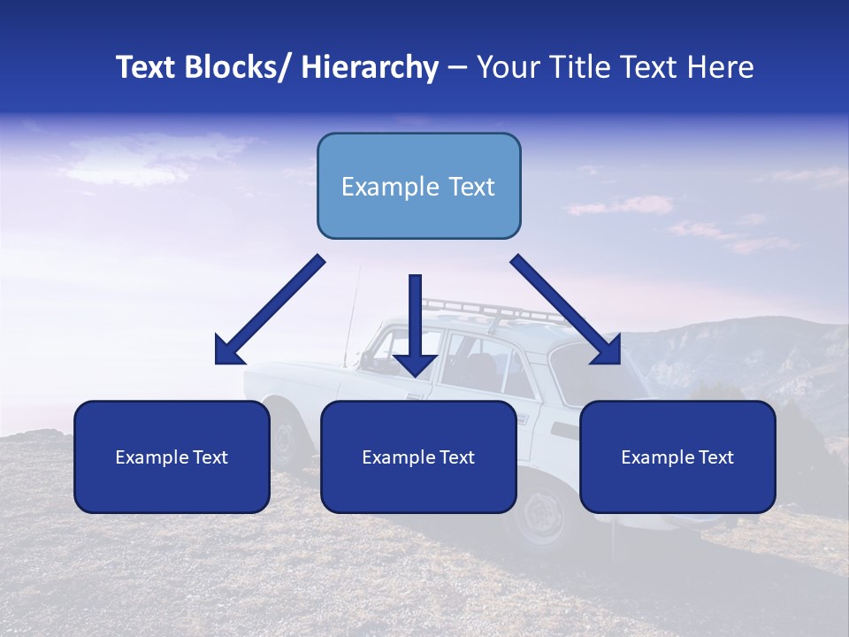 A White Car Parked On Top Of A Mountain PowerPoint Template