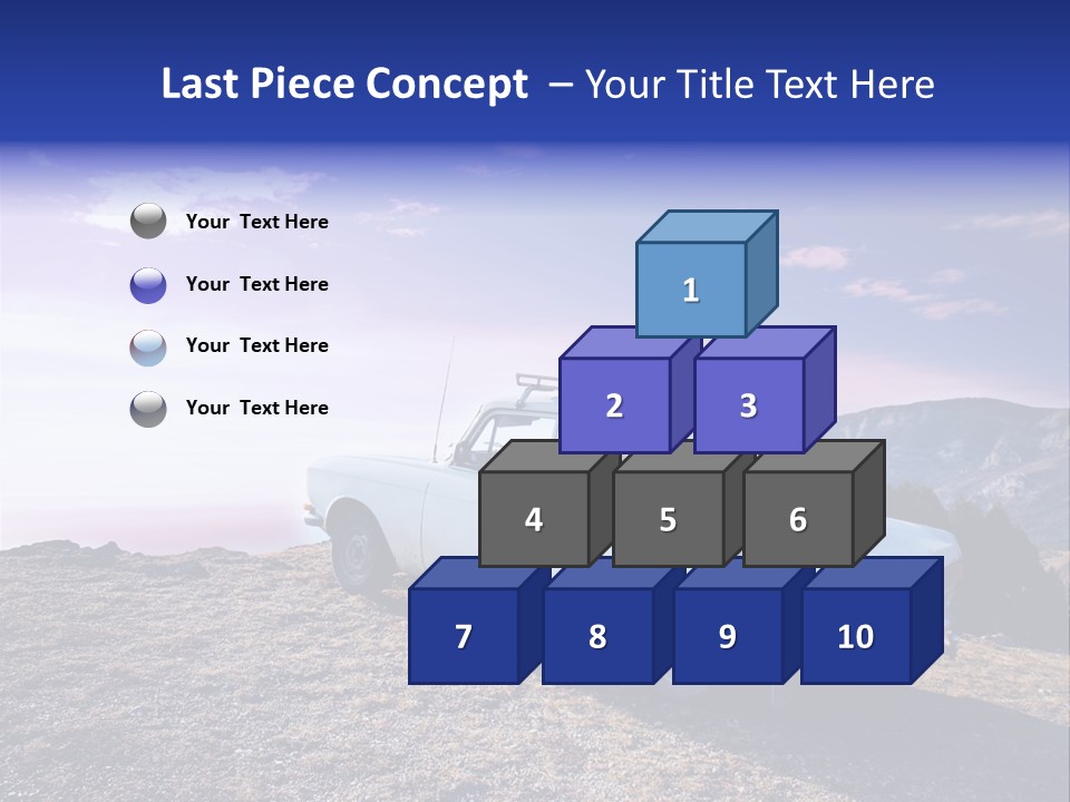 A White Car Parked On Top Of A Mountain PowerPoint Template