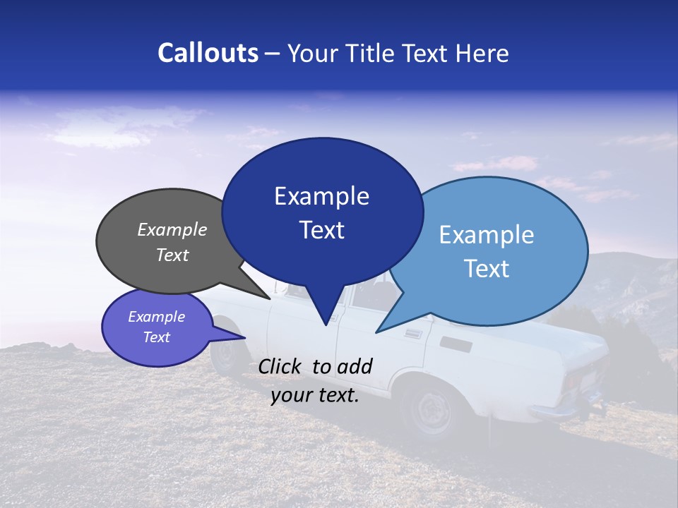 A White Car Parked On Top Of A Mountain PowerPoint Template