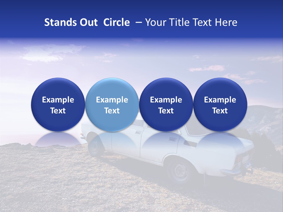 A White Car Parked On Top Of A Mountain PowerPoint Template