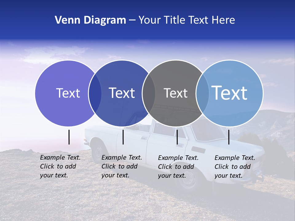 A White Car Parked On Top Of A Mountain PowerPoint Template