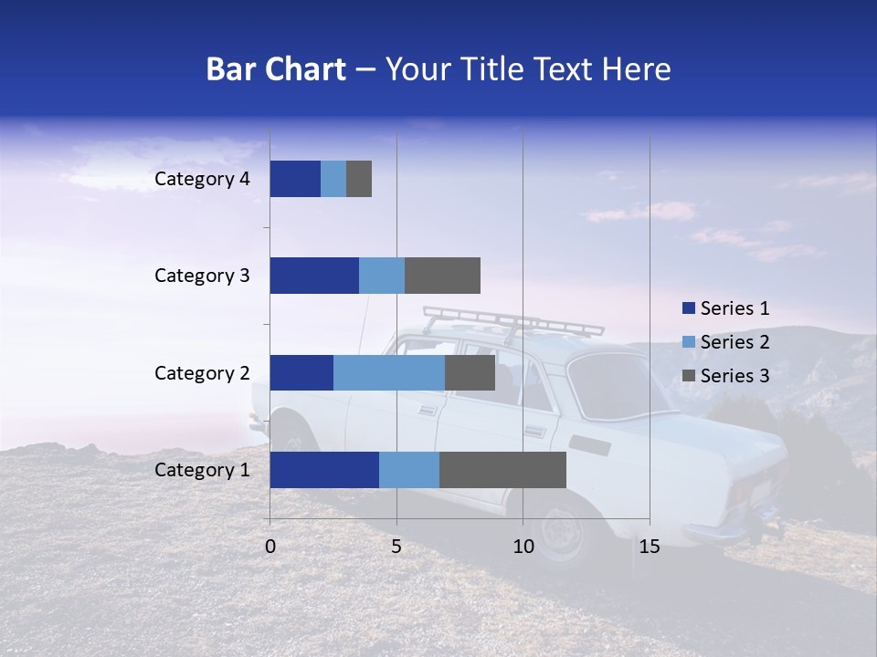 A White Car Parked On Top Of A Mountain PowerPoint Template