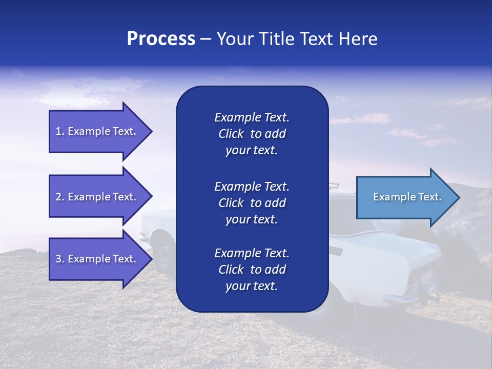 A White Car Parked On Top Of A Mountain PowerPoint Template