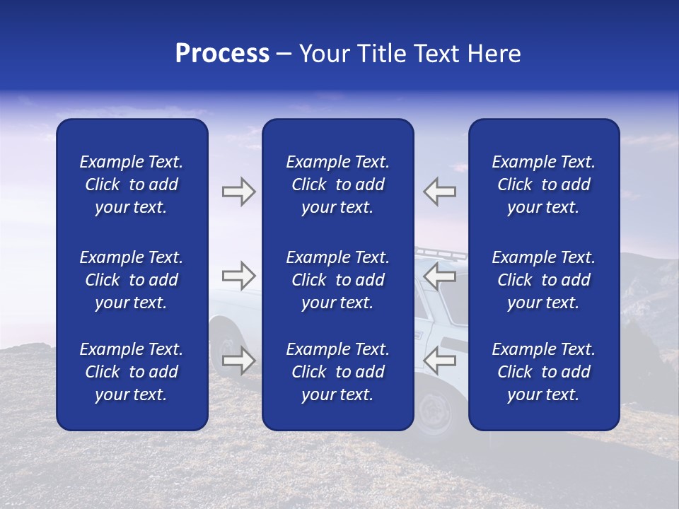 A White Car Parked On Top Of A Mountain PowerPoint Template