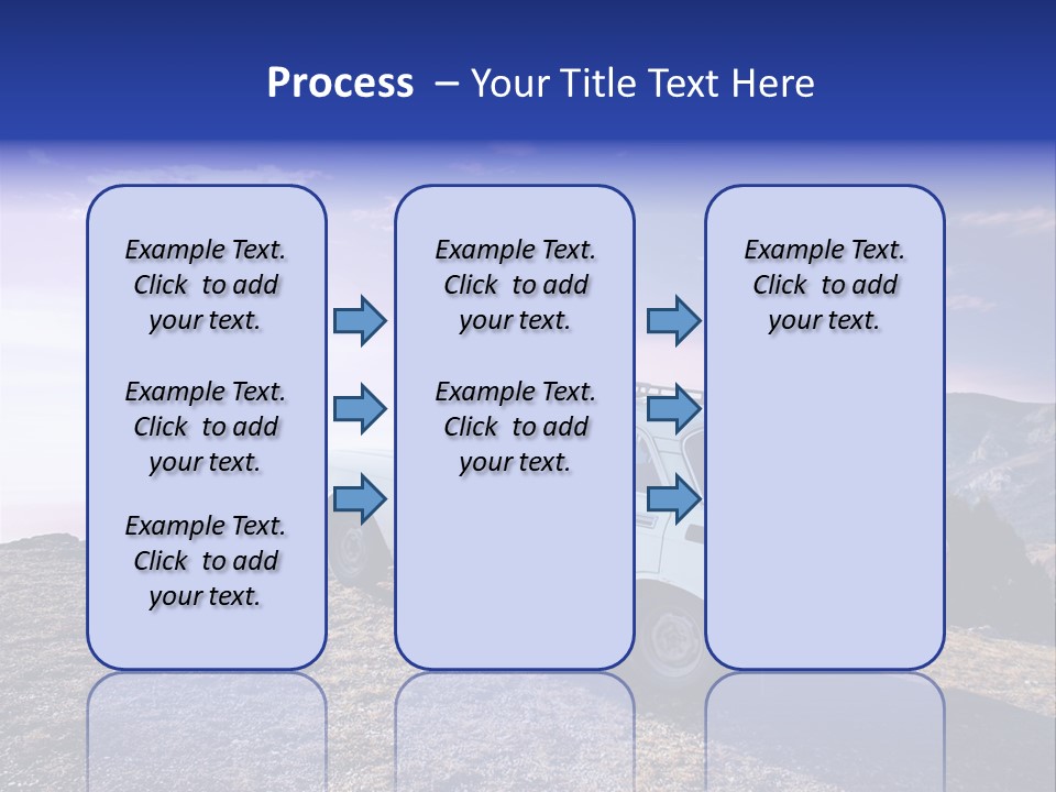 A White Car Parked On Top Of A Mountain PowerPoint Template