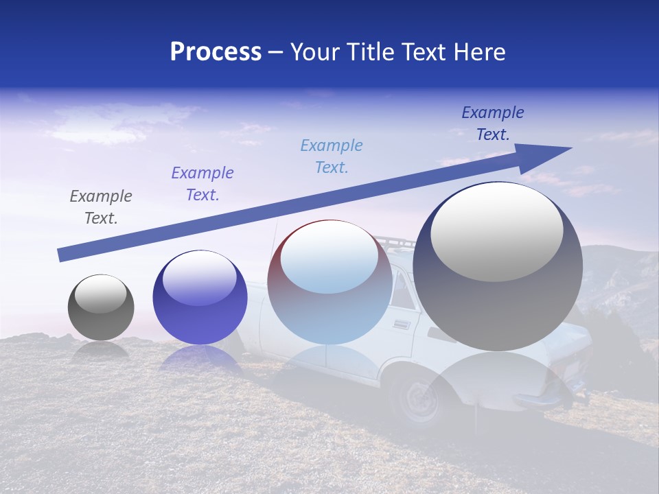 A White Car Parked On Top Of A Mountain PowerPoint Template