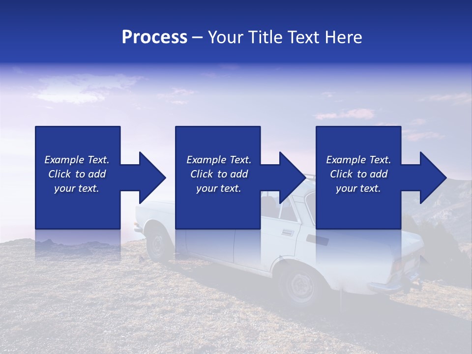 A White Car Parked On Top Of A Mountain PowerPoint Template