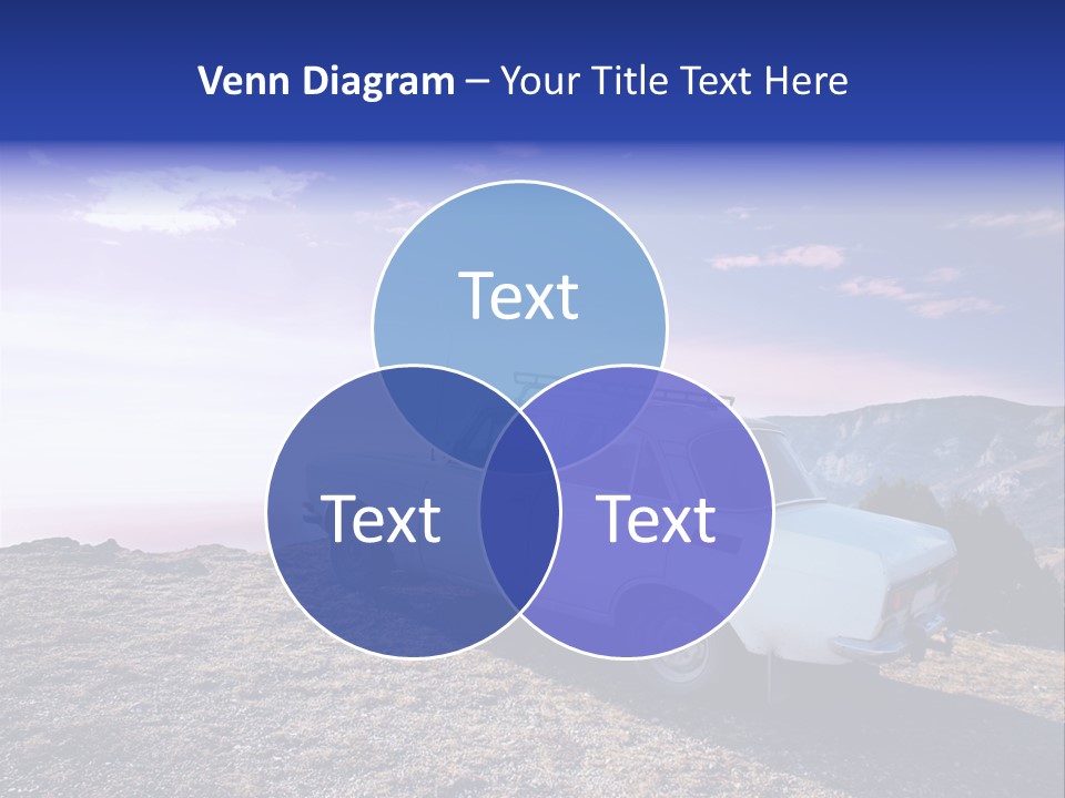 A White Car Parked On Top Of A Mountain PowerPoint Template