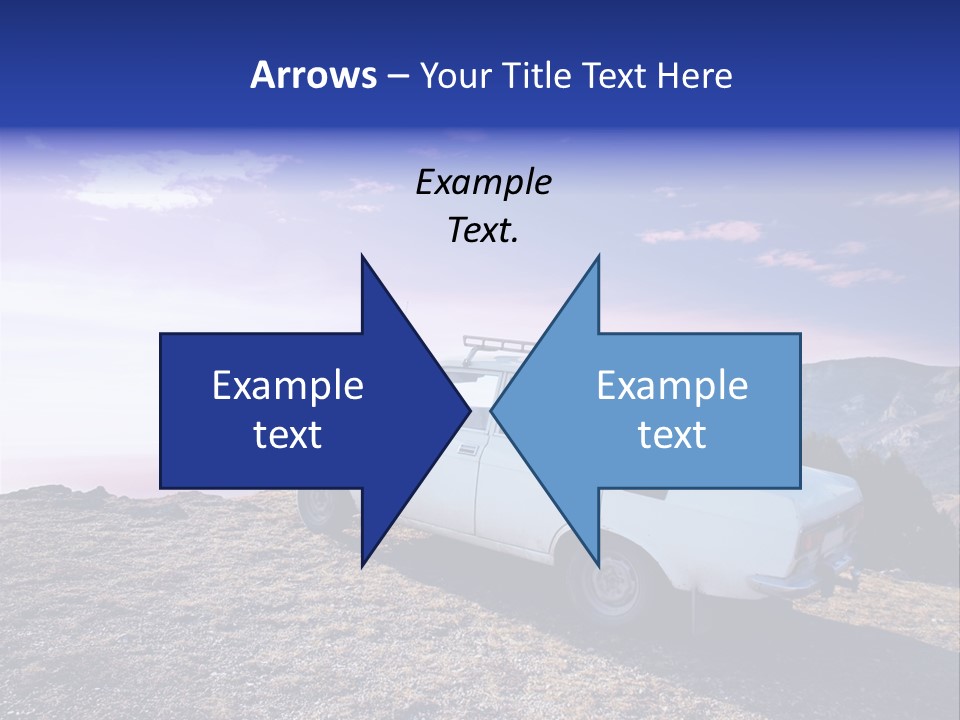 A White Car Parked On Top Of A Mountain PowerPoint Template