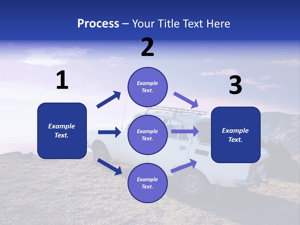 A White Car Parked On Top Of A Mountain PowerPoint Template