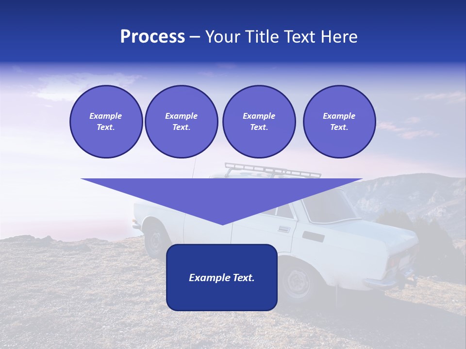 A White Car Parked On Top Of A Mountain PowerPoint Template