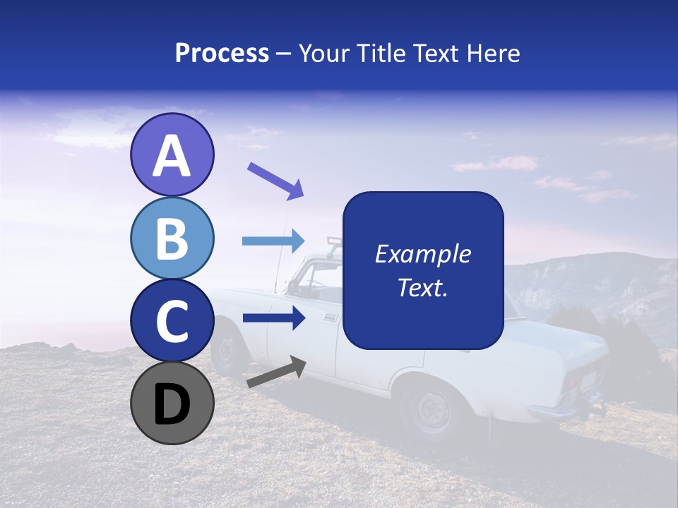 A White Car Parked On Top Of A Mountain PowerPoint Template