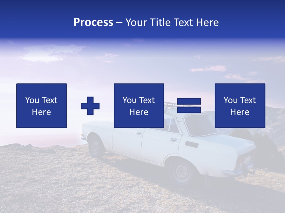 A White Car Parked On Top Of A Mountain PowerPoint Template