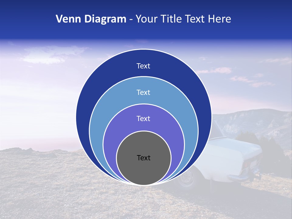 A White Car Parked On Top Of A Mountain PowerPoint Template