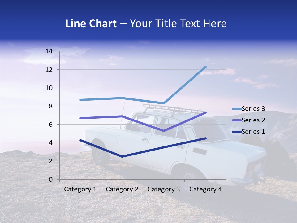 A White Car Parked On Top Of A Mountain PowerPoint Template