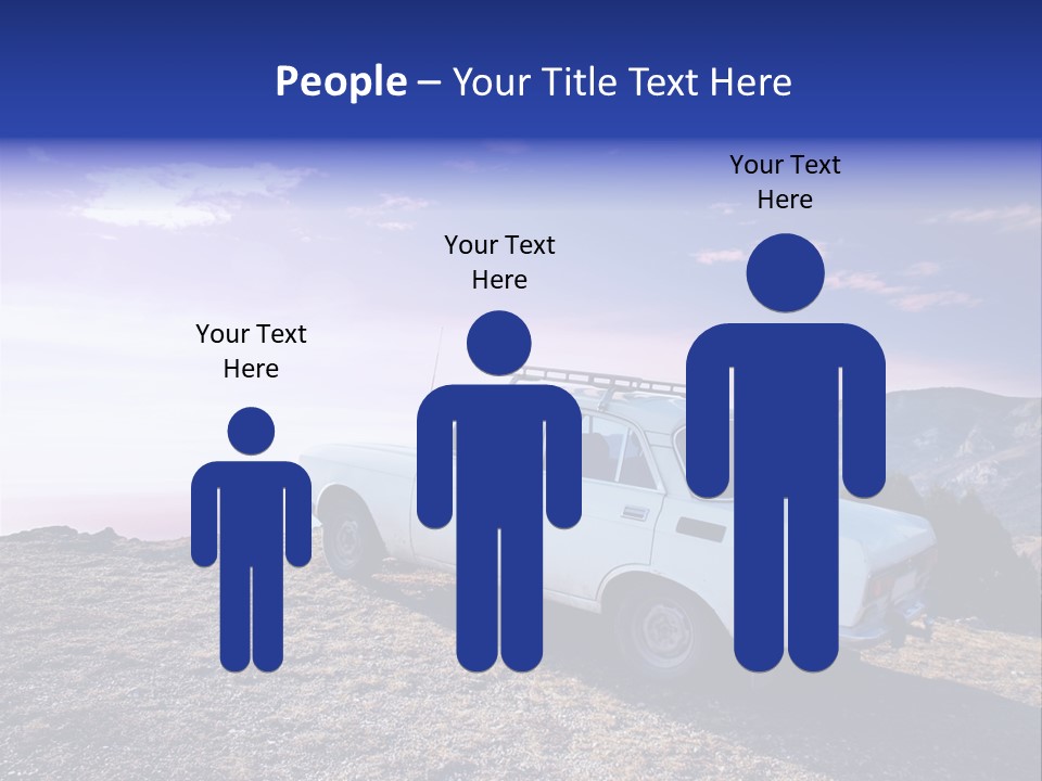 A White Car Parked On Top Of A Mountain PowerPoint Template