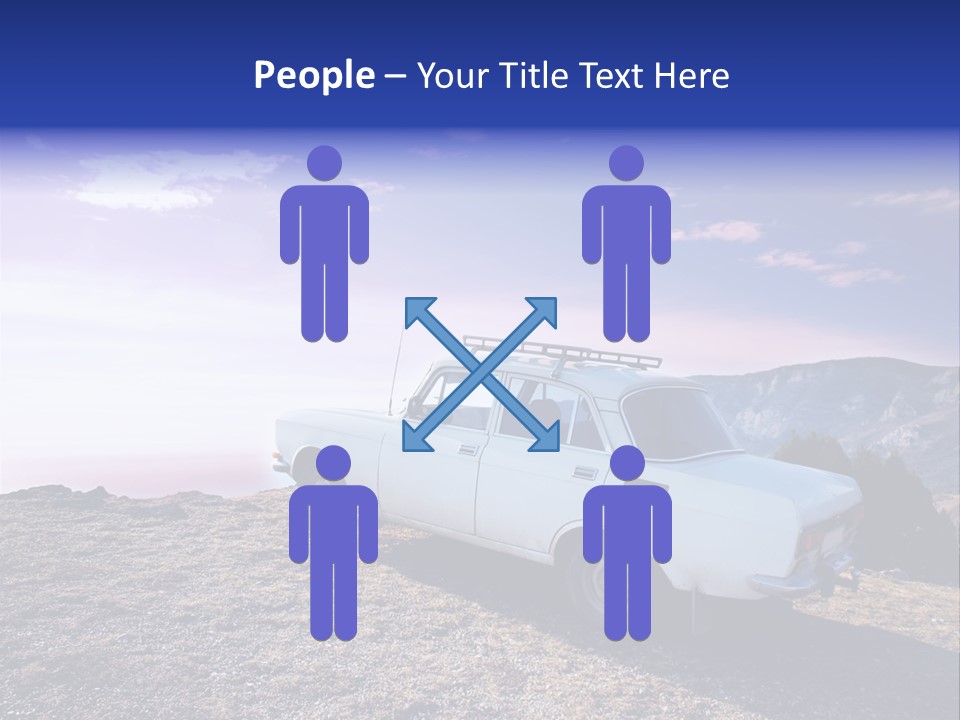 A White Car Parked On Top Of A Mountain PowerPoint Template