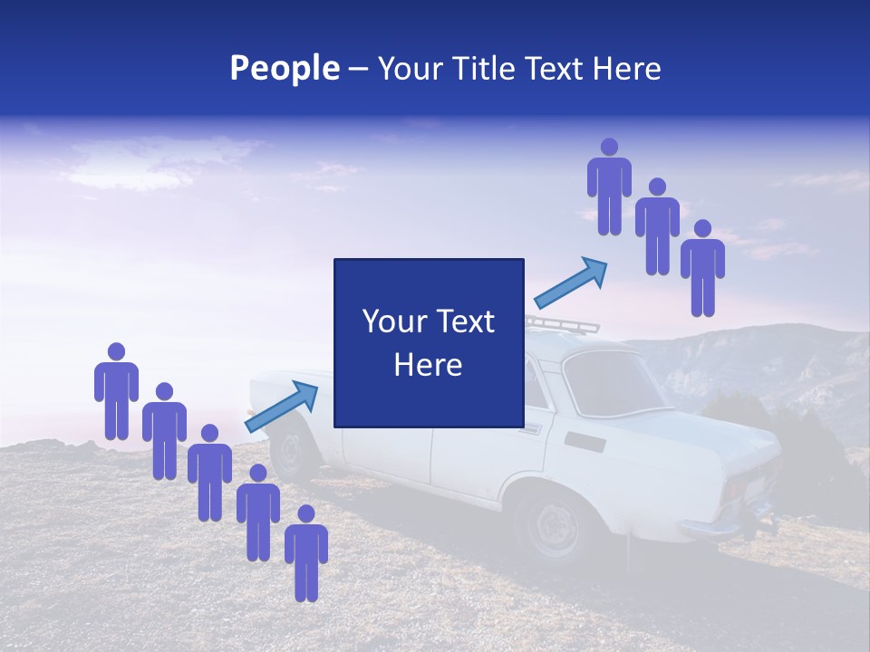 A White Car Parked On Top Of A Mountain PowerPoint Template