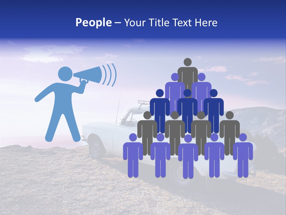 A White Car Parked On Top Of A Mountain PowerPoint Template
