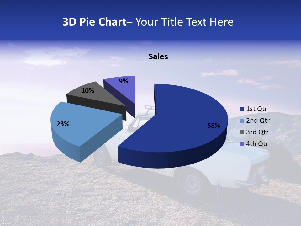 A White Car Parked On Top Of A Mountain PowerPoint Template