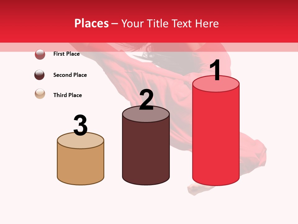 A Woman In A Red Dress Jumping In The Air PowerPoint Template