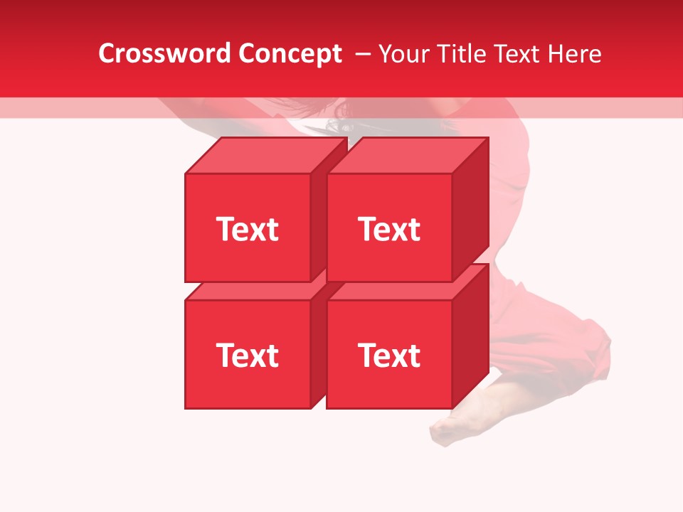 A Woman In A Red Dress Jumping In The Air PowerPoint Template